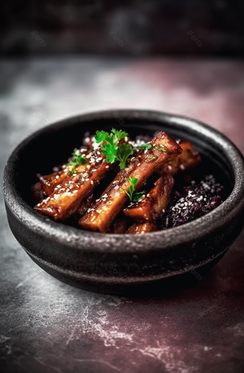 亚洲风味的香辣排骨配甜酱油,高清,摄影图,摄影图片,图片大全,摄影图免费下载